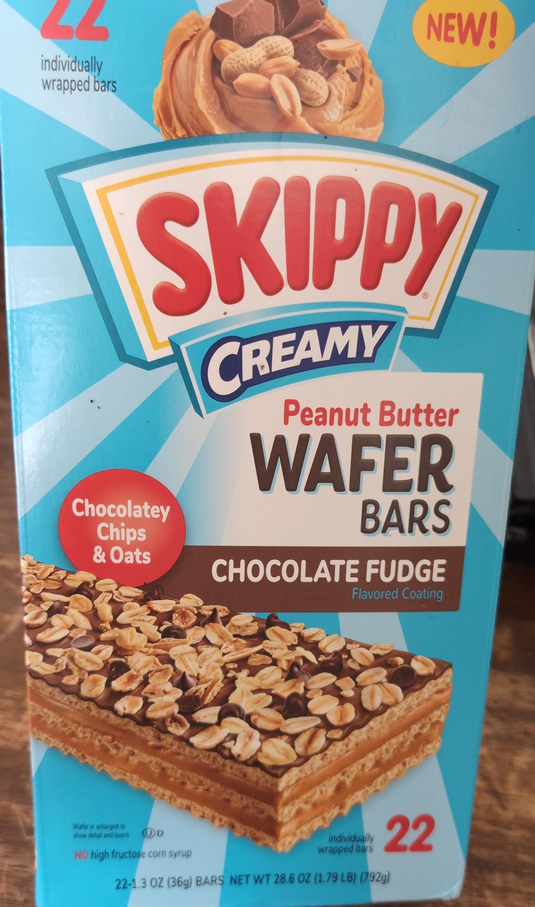 Skippy Peanut Butter Wafer Bars Creamy Chocolate Fudge
