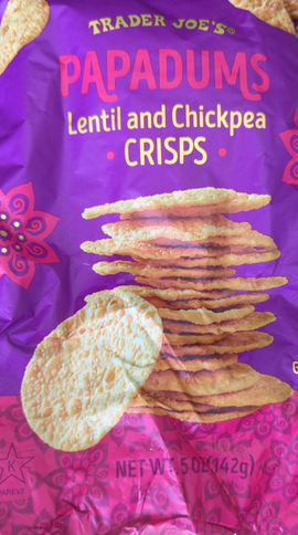 TRADER JOE'S PAPADUMS Lentil and Chickpea CRISPS