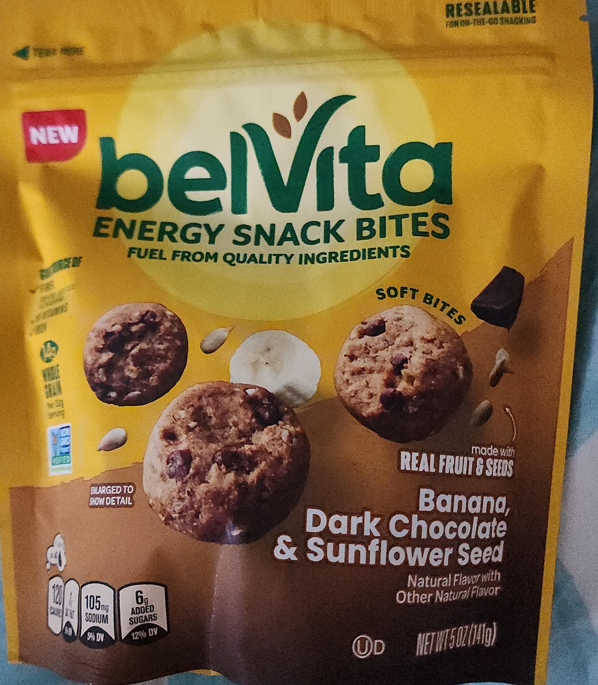 Belvita Energy Snack Bites Banana, Dark Chocolate & Sunflower Seed