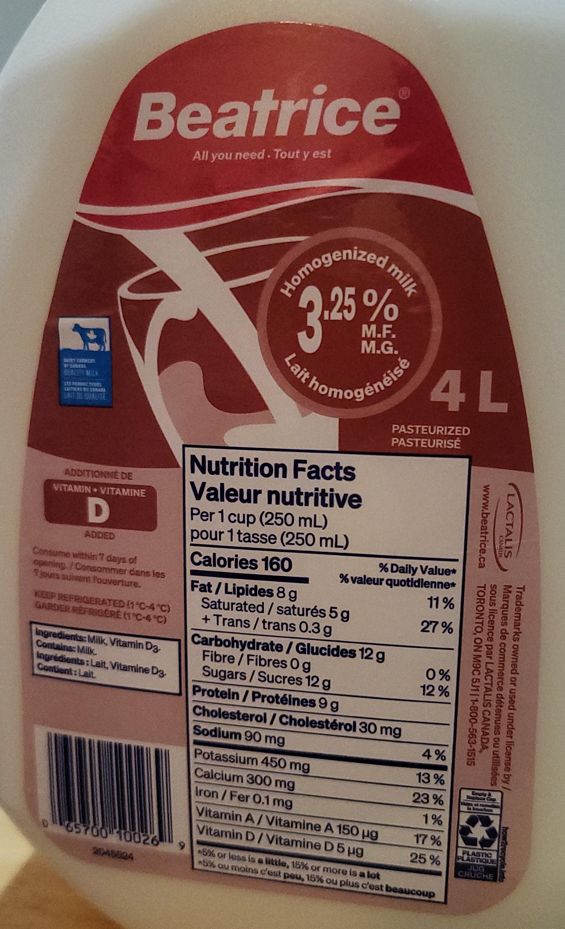 Beatrice Homogenized Milk