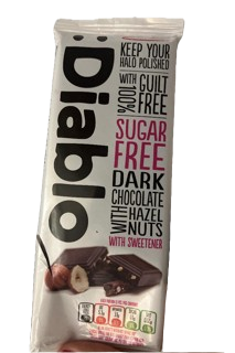 Diablo Sugar Free Dark Chocolate With Hazelnuts With Sweetner