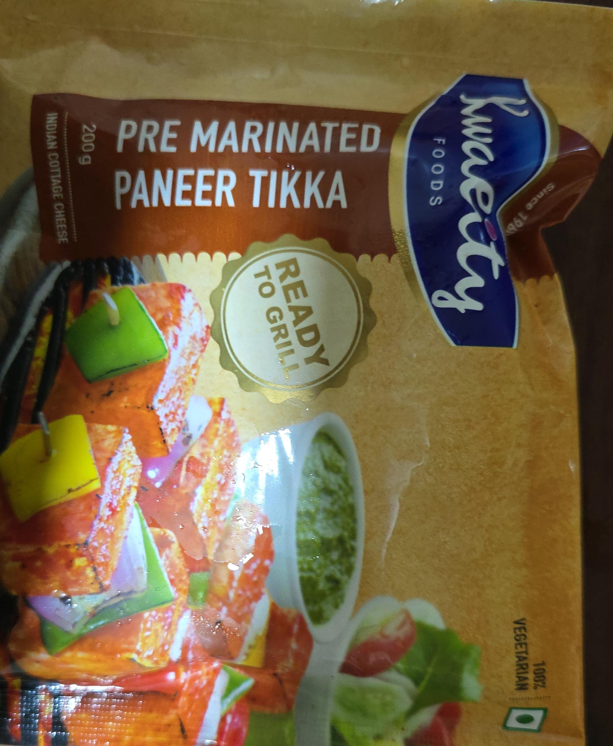Kwality Foods Pre Marinated Paneer Tikka