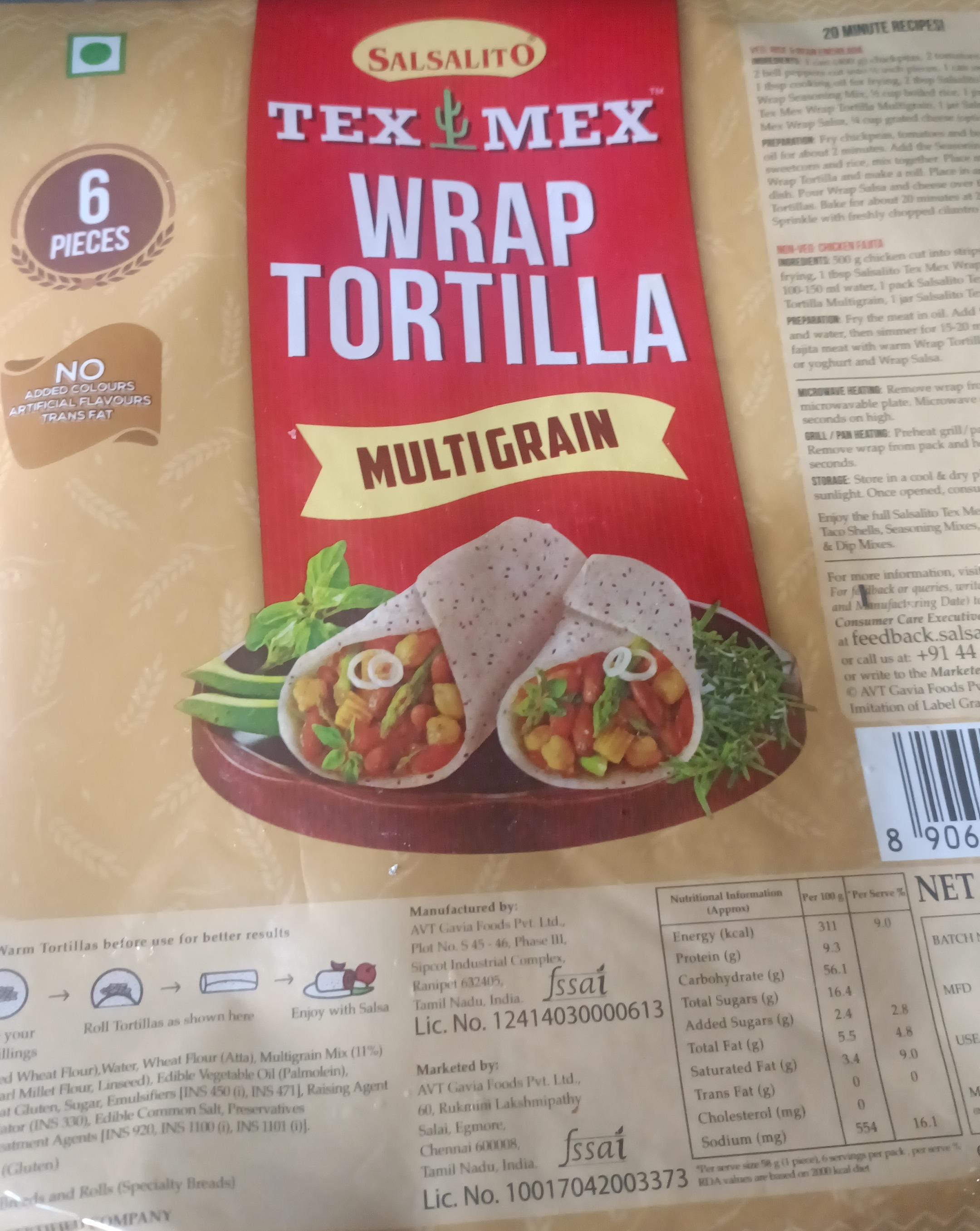 Salsalito Tex Mex Wrap Tortilla Multigrain