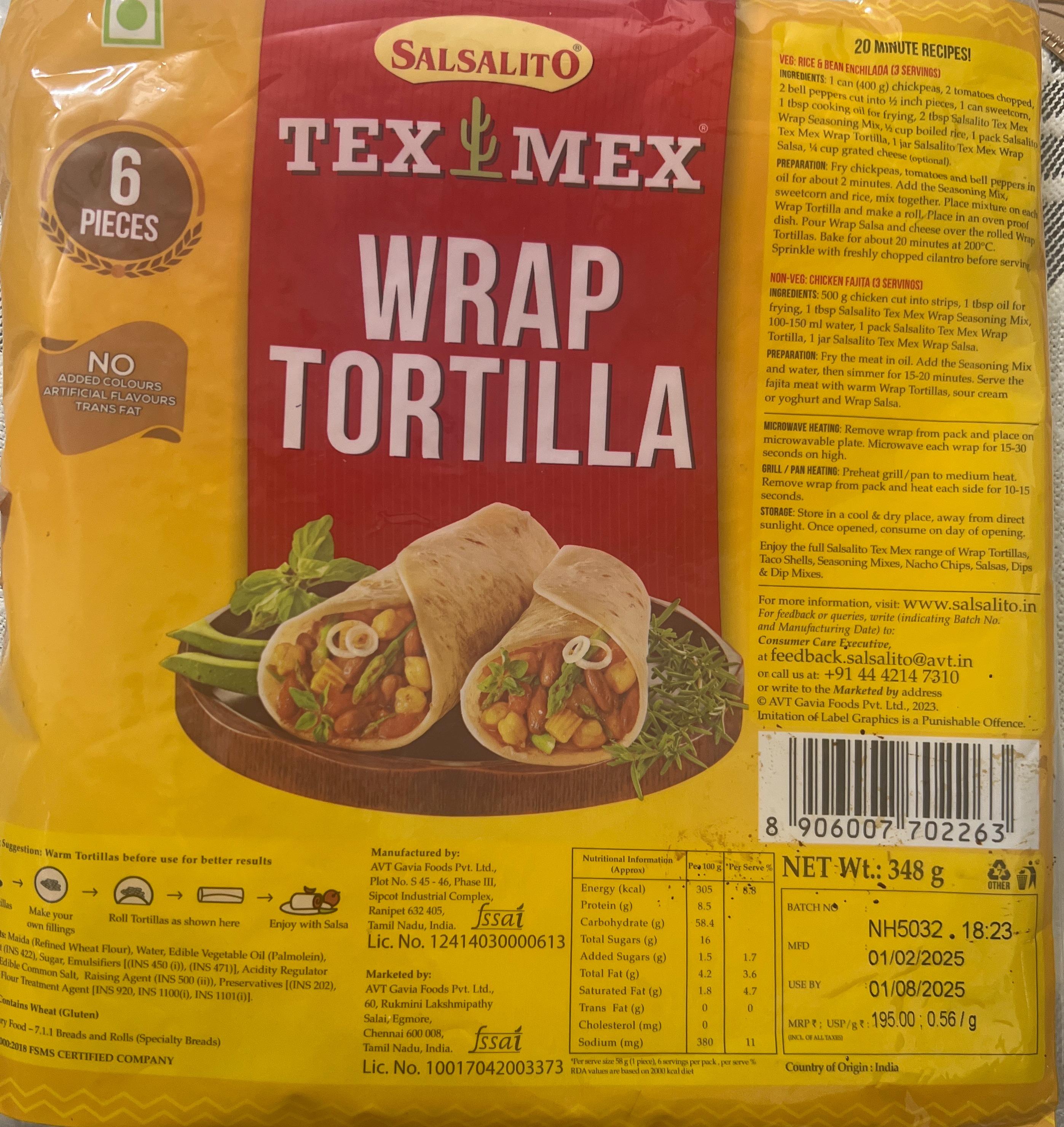 Salsalito Tex Mex Wrap Tortilla