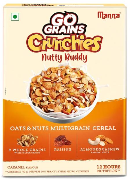 Manna Go Grains Crunchies Nutty Buddy Caramel Flavour