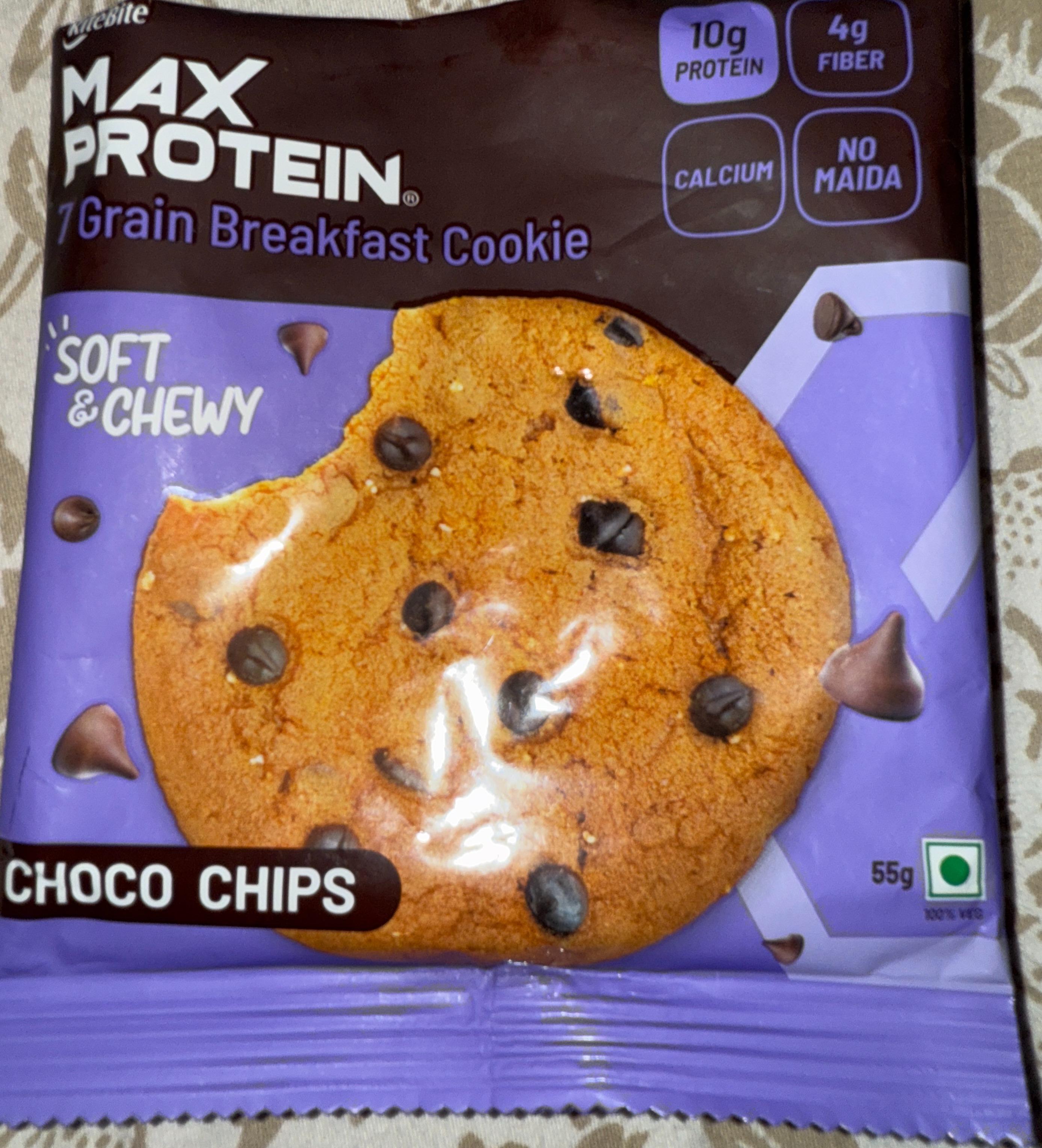 Ritebite Max Protein 7 Grain Breakfast Cookie Choco Chips
