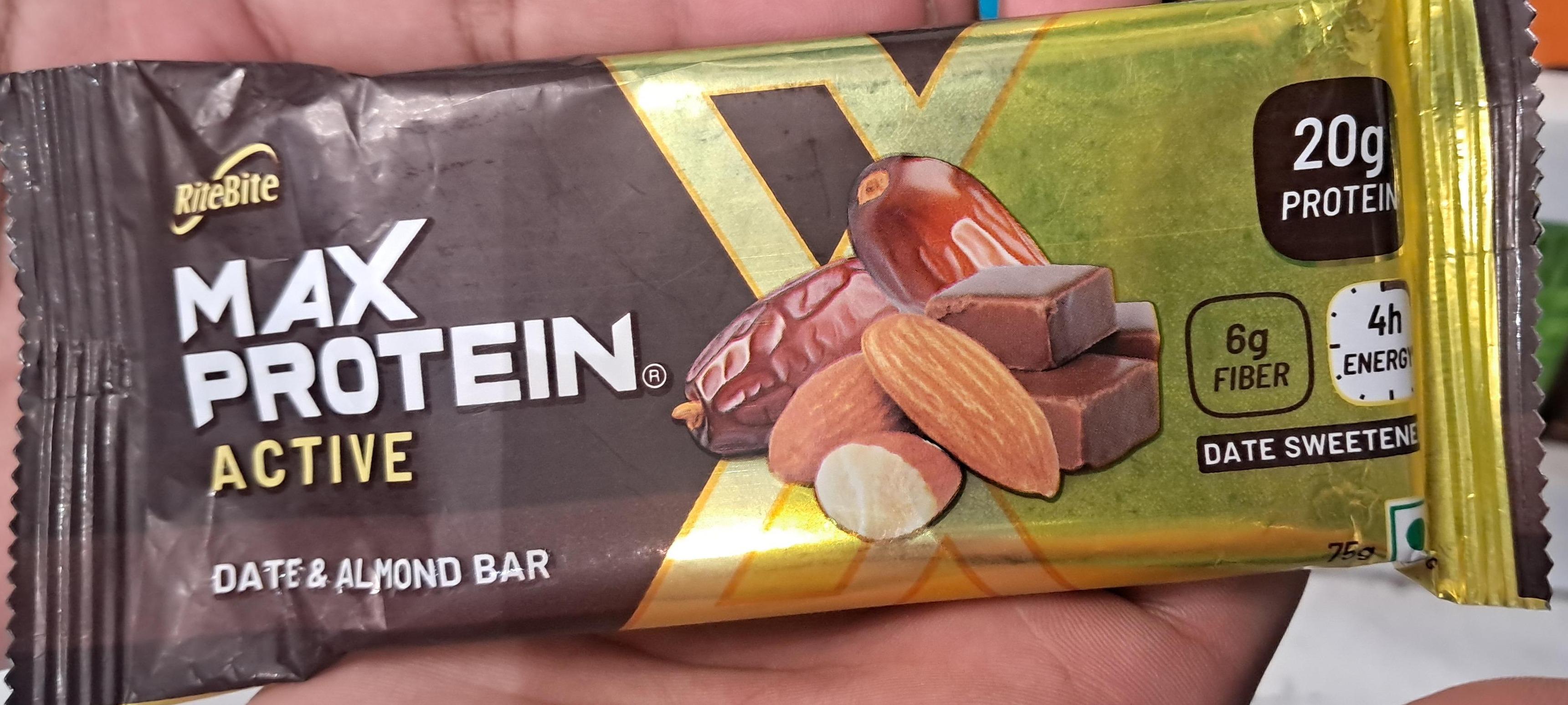 Ritebite Max Protein Active Date & Almond Bar