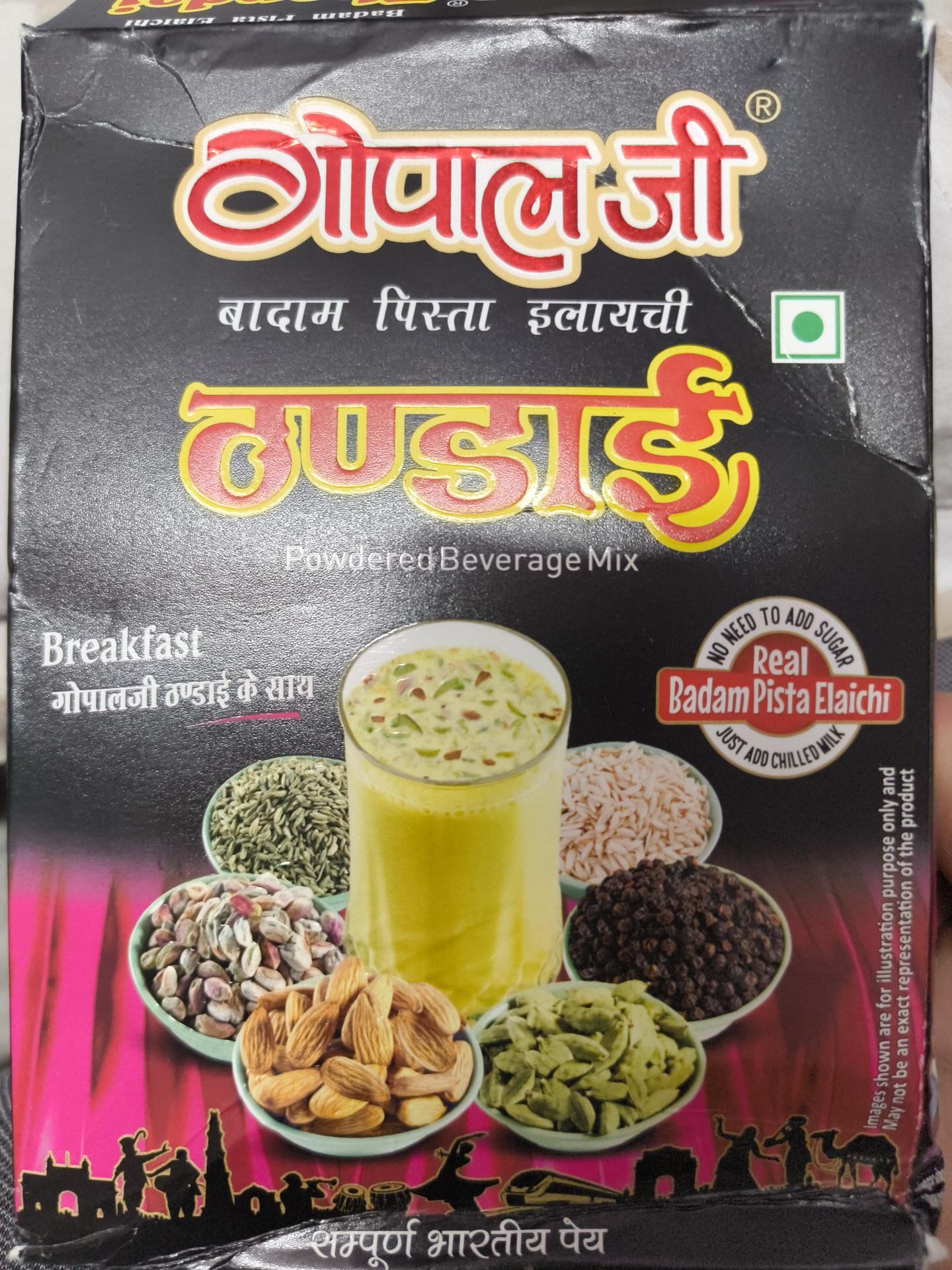 Gopaljee Thandai Powdered Beverage Mix Real Badam Pista Elaichi