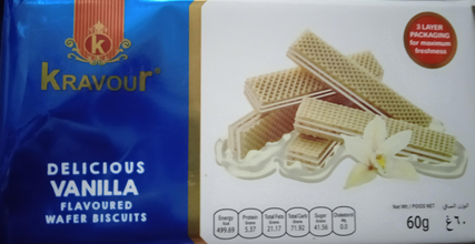 Kravour Delicious Vanilla Flavoured Wafer Biscuits