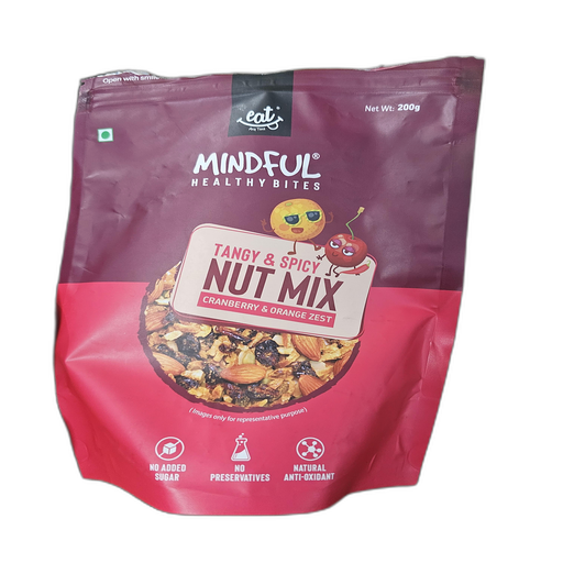Eat Any Time Mindful Healthy Bites Tangy & Spicy Nut Mix Cranberry & Orange Zest