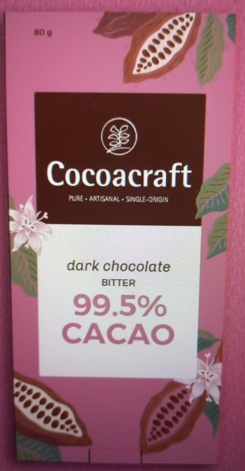 Cocoacraft 99.5% Cacao Dark Chocolate Bitter
