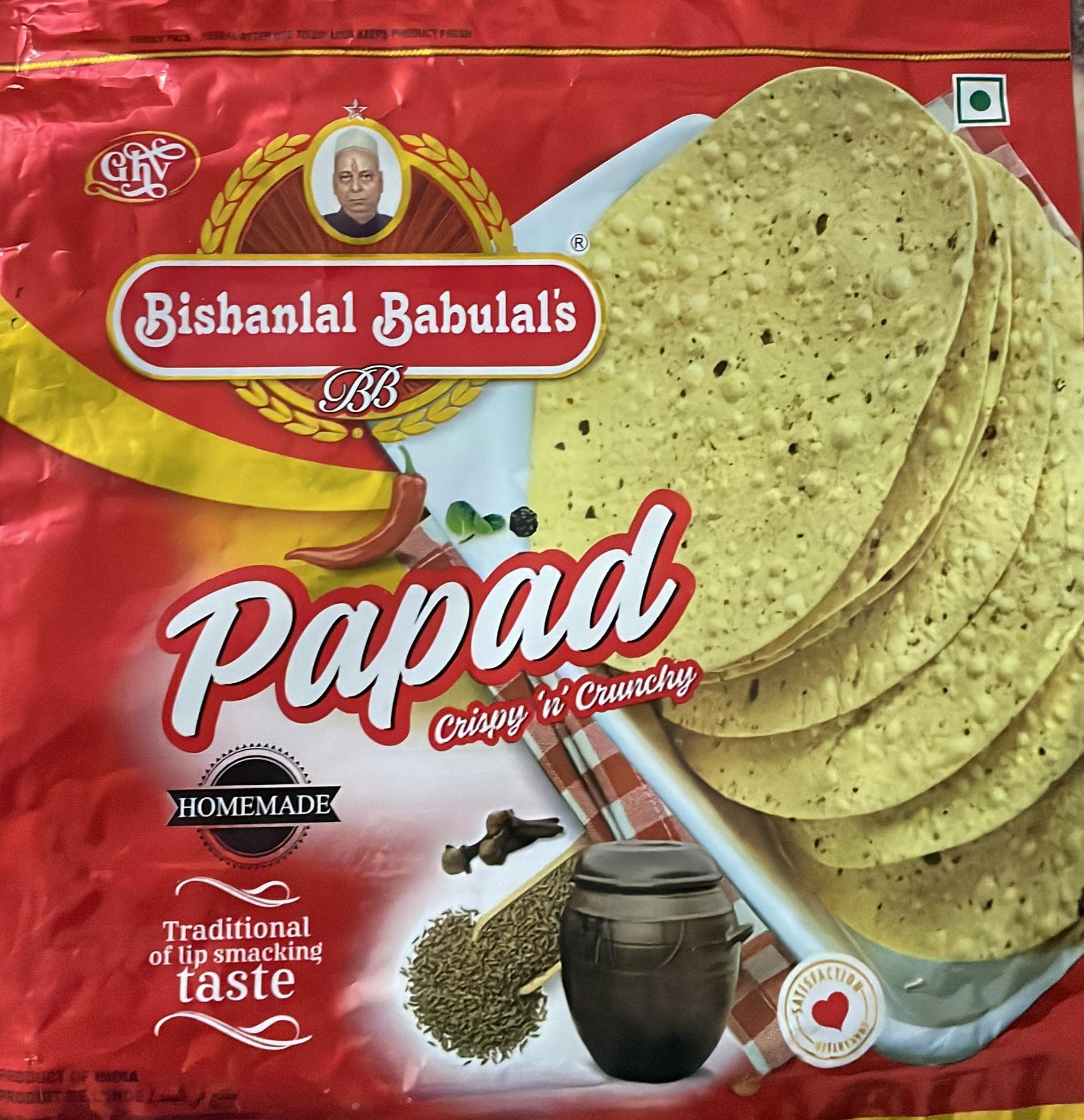 Bishanlal Babulal's Papad Crispy 'n' Crunchy
