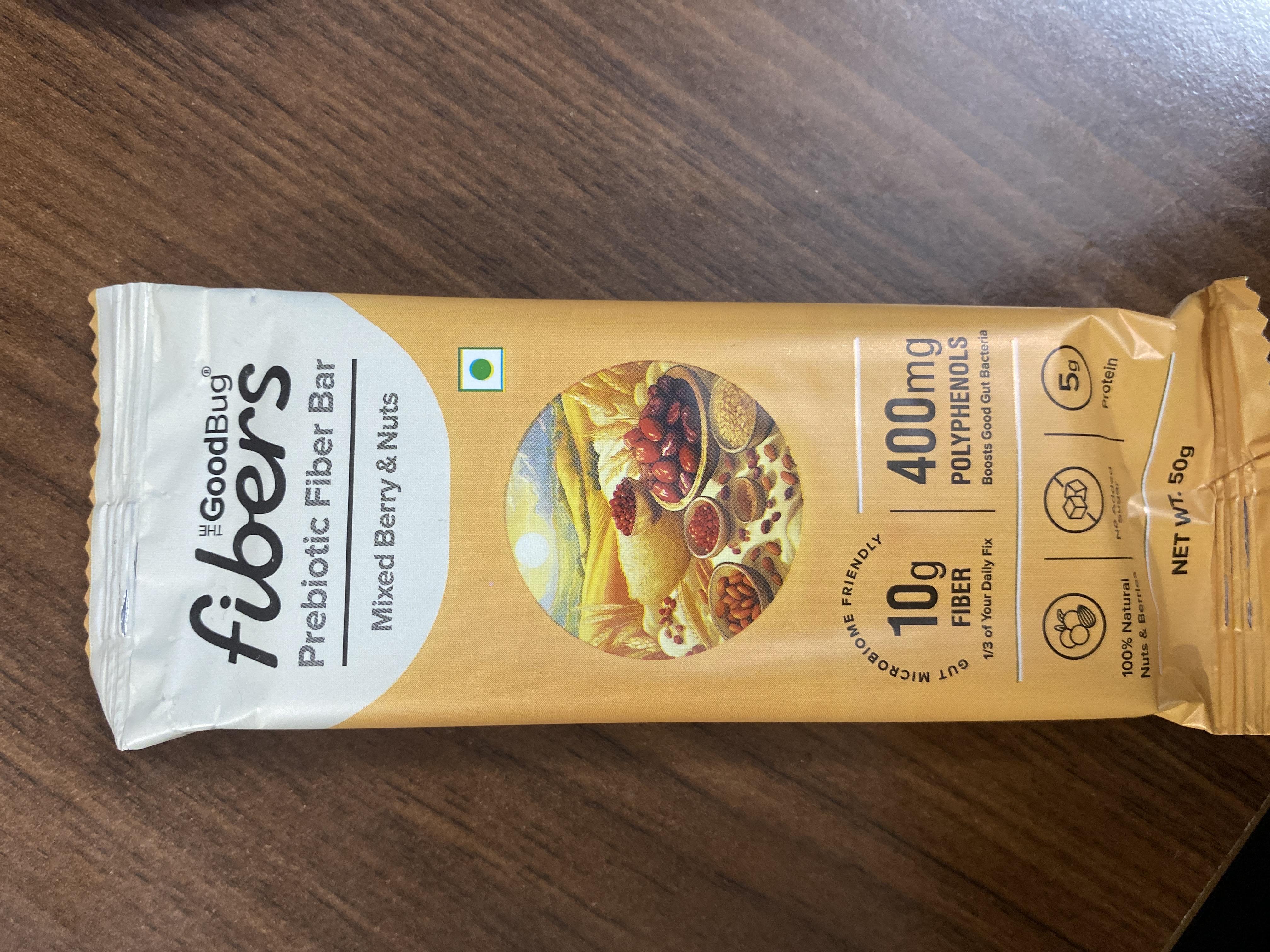 The Goodbug Fibers Prebiotic Fiber Bar Mixed Berry & Nuts