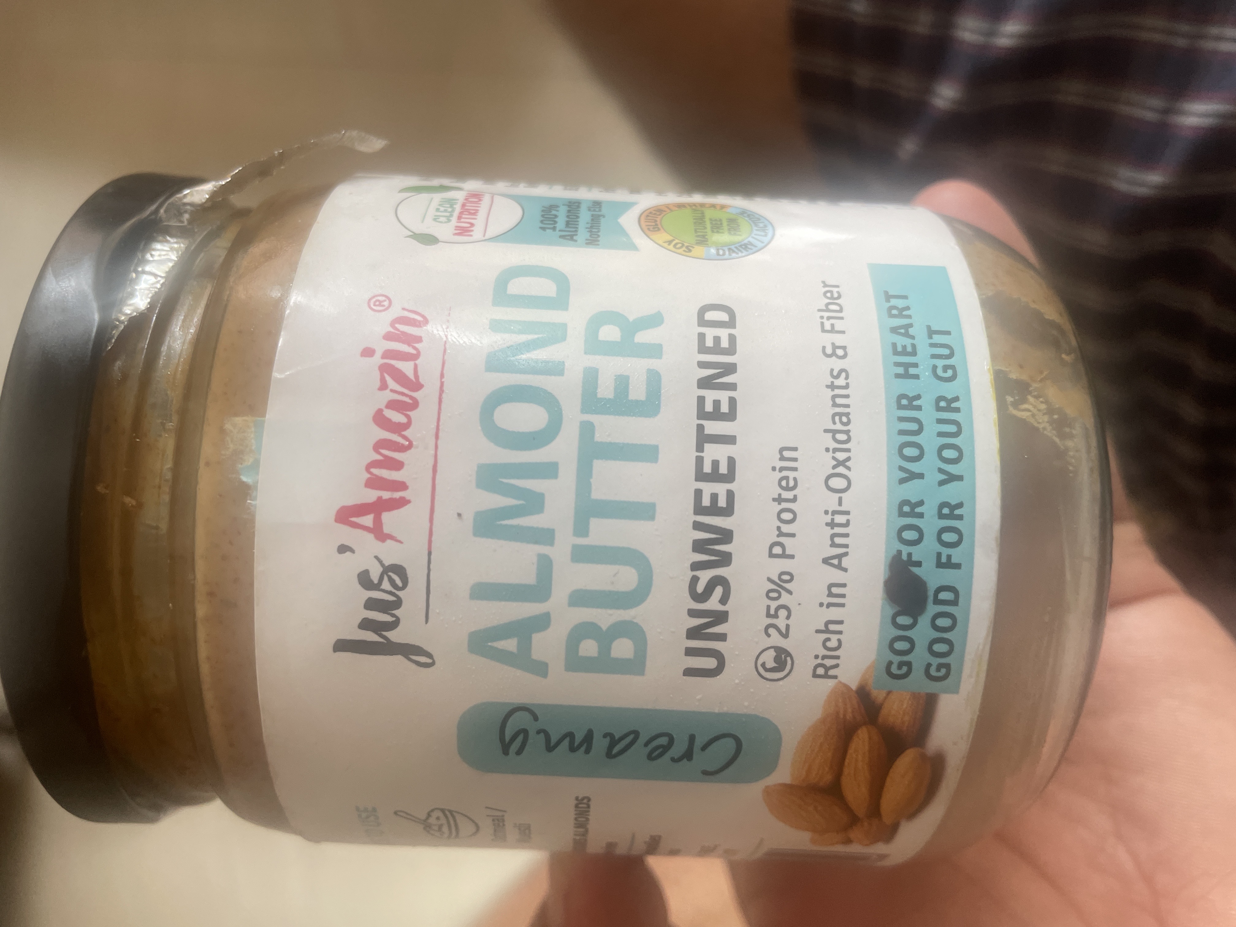 Jus Amazin Almond Butter Creamy Unsweetened