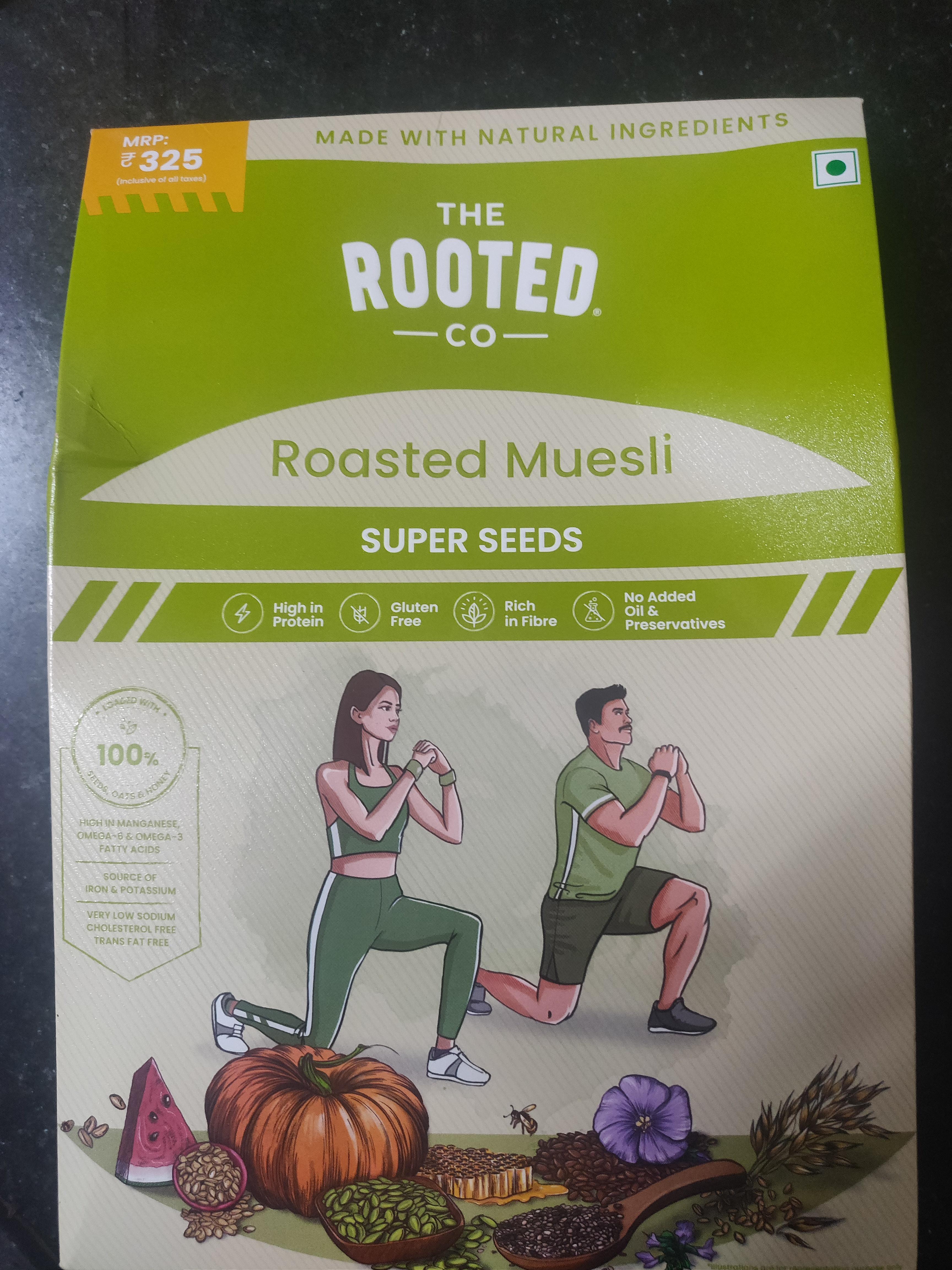 The Rooted Co Roasted Muesli Super Seeds