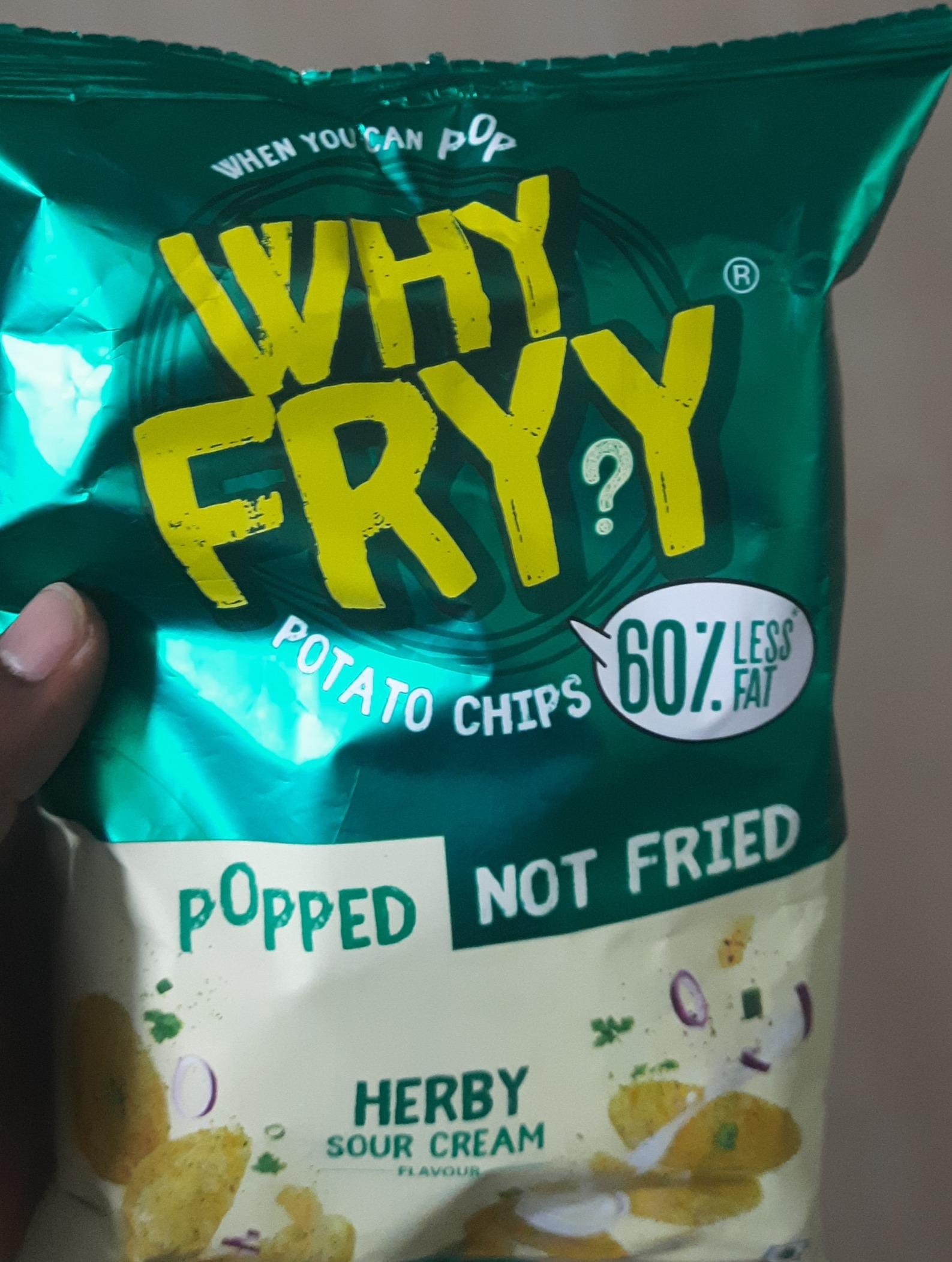 Why Fryy Popped Potato Chips Herby Sour Cream Flavour
