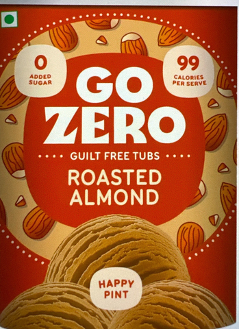 Go Zero Medium Fat Ice Cream Roasted Almond