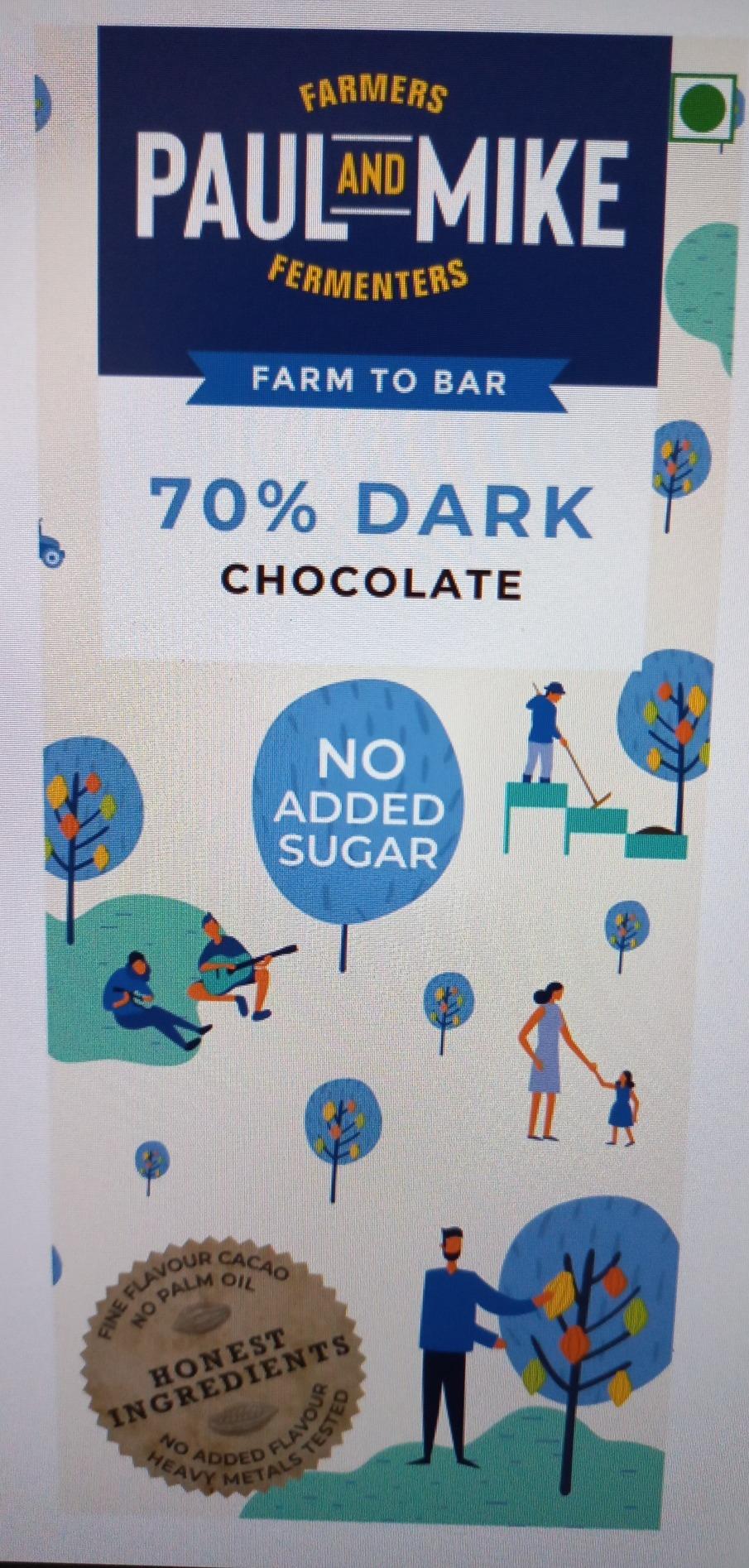 Paul And Mike 70% Dark Chocolate