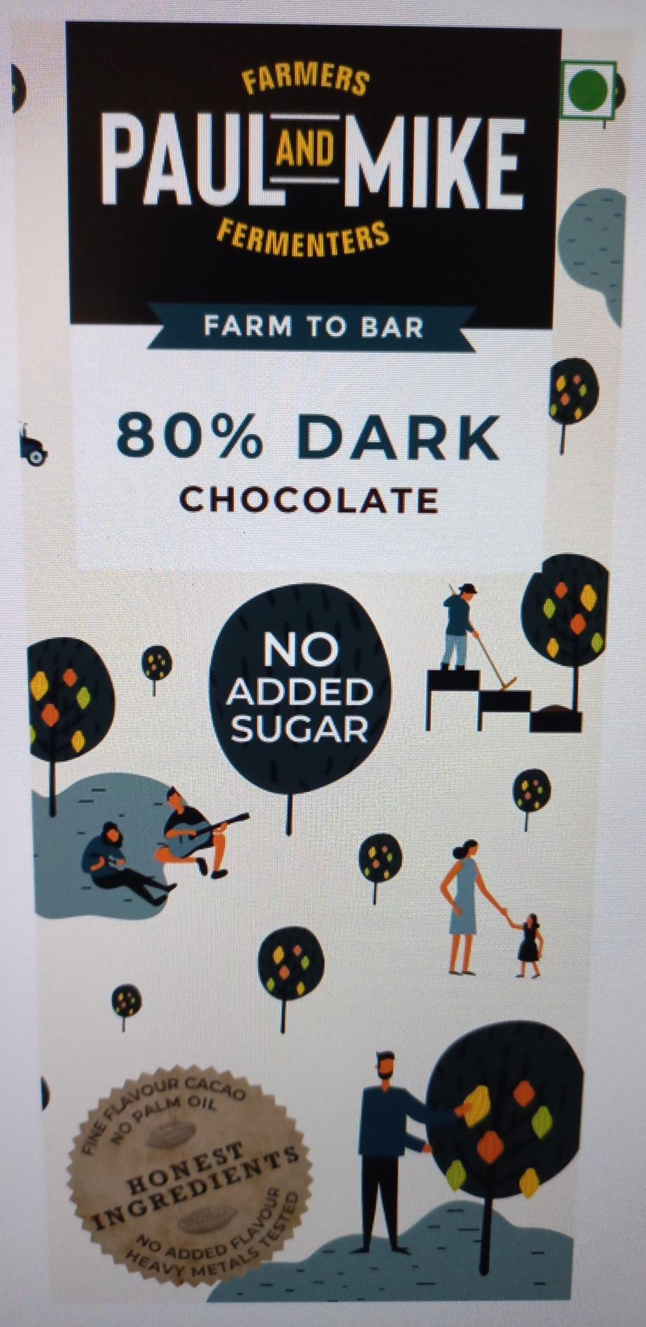 Paul And Mike 80% Dark Chocolate