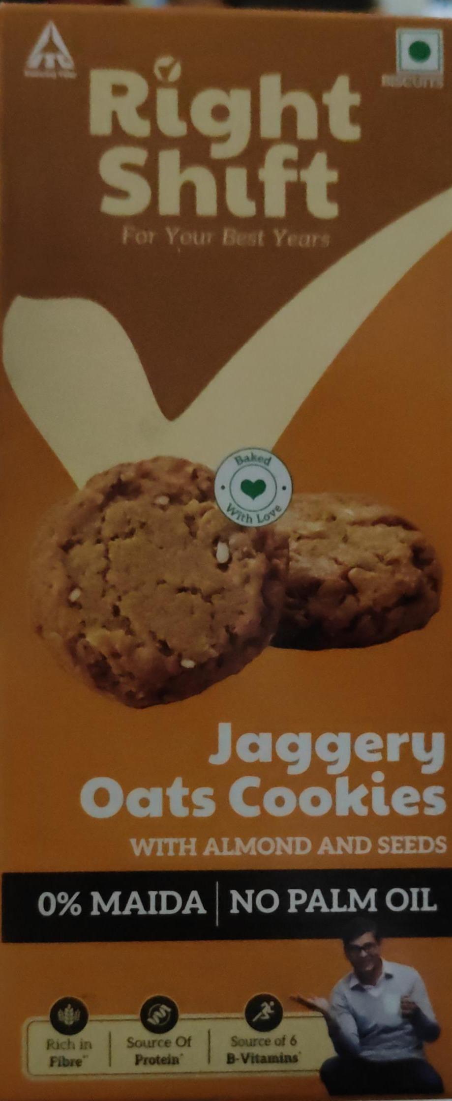 Right Shift Jaggery Oats Cookies With Almonds And Seeds