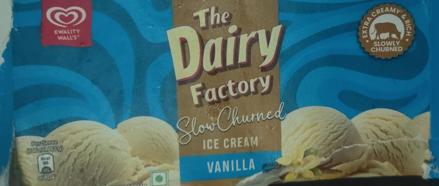 Kwality Wall's The Dairy Factory Slow Churned Medium Fat Ice Cream Vanilla